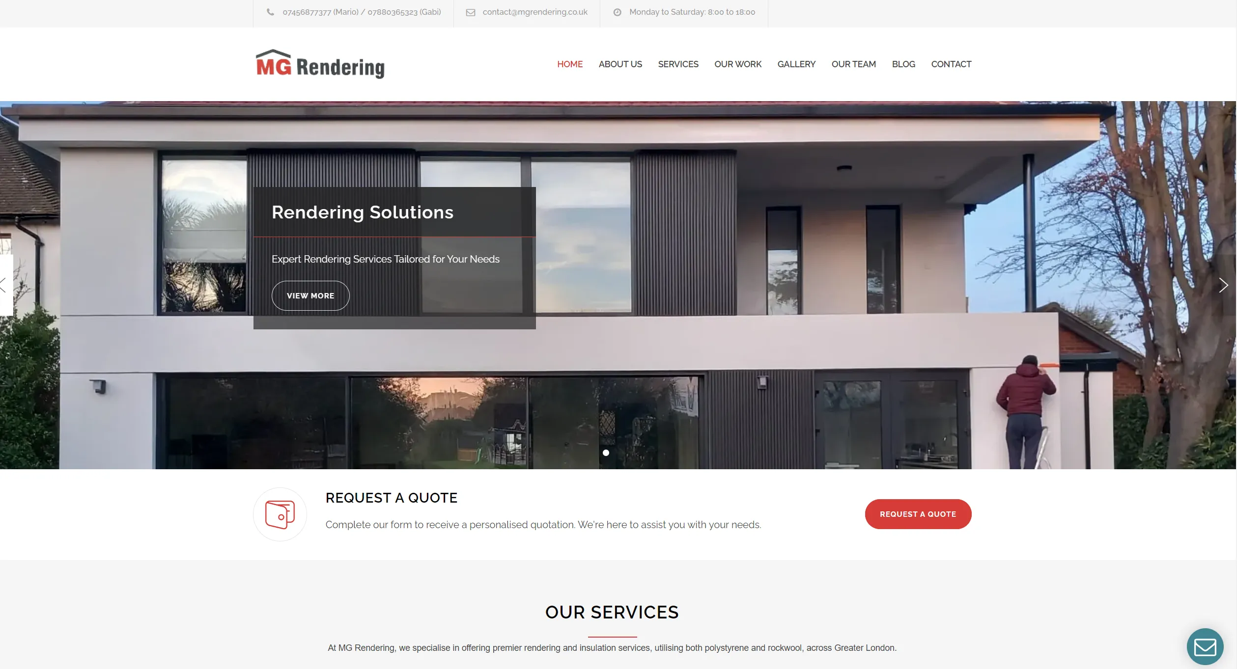MG Rendering: A Website for the Construction Sector